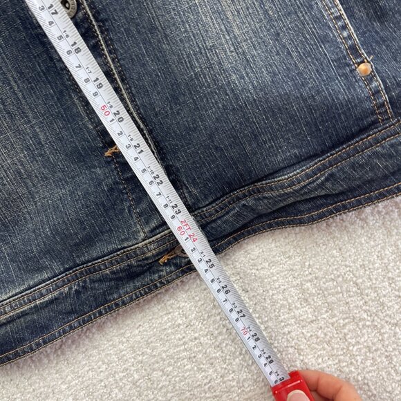 VTG Tommy Hilfiger Womens Sz XL Dark Wash Jean Jacket Button Up Canada Made - Picture 7 of 13